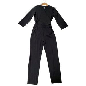 Aday Destination Jumpsuit Womens Small Black Stretch Comfort Activewear Slim Leg